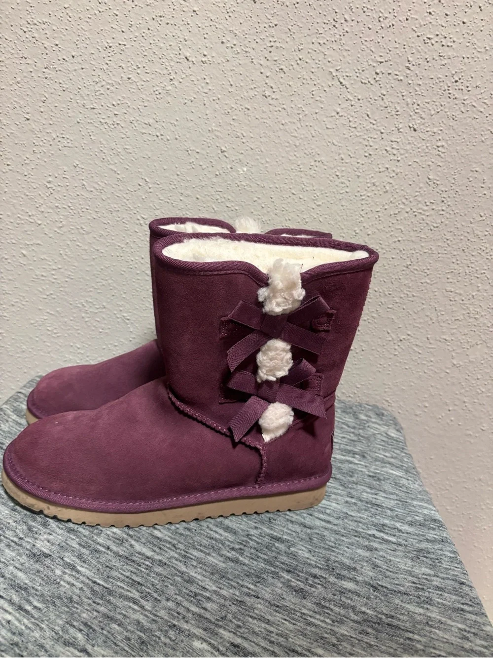 UGG women’s ' Plum Suede Bow Winter Boots